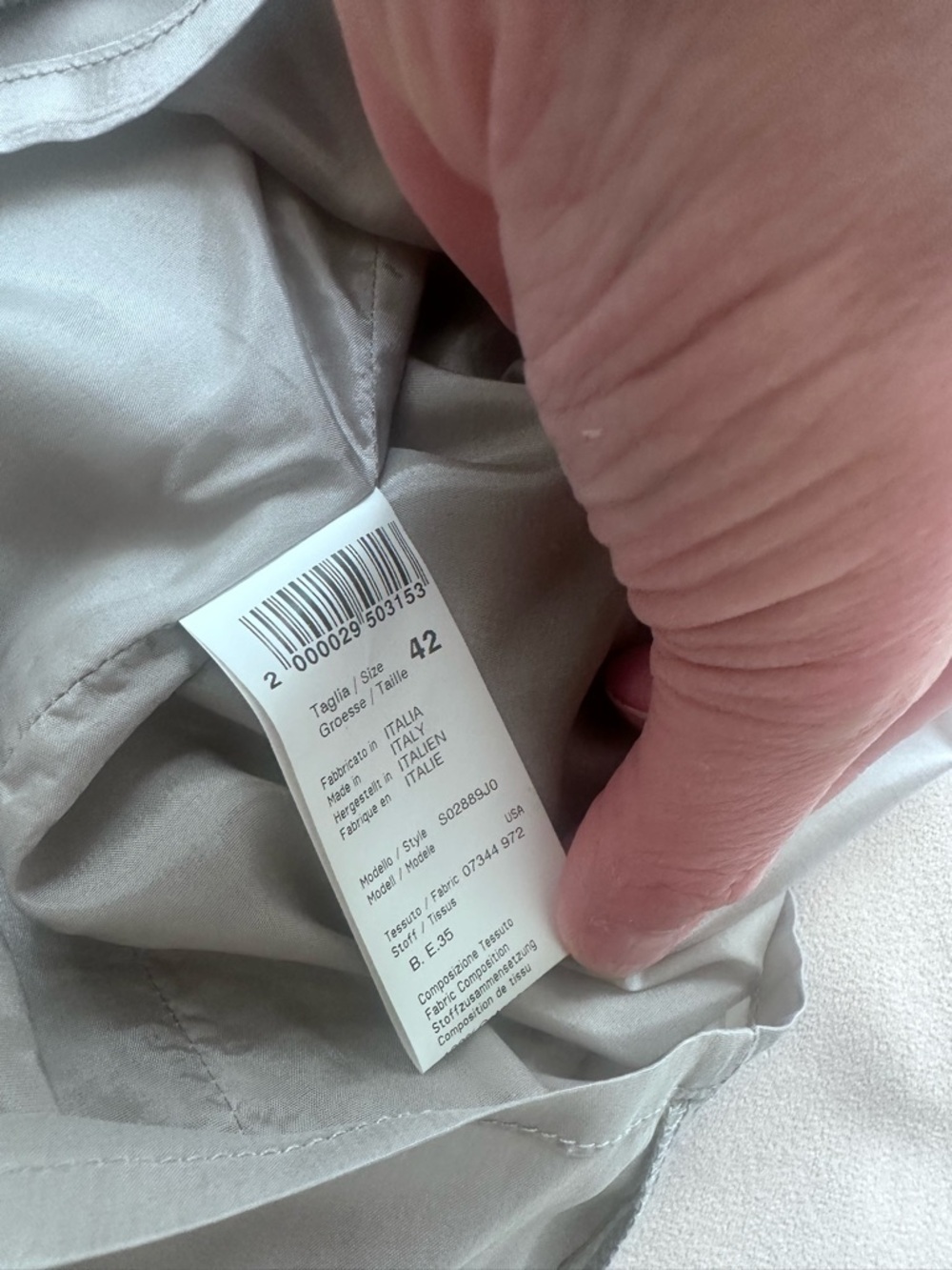 Peserico Gray Herringbone Sheath Dress Made in Italy Size 42 / US 6 - Picture 5 of 6